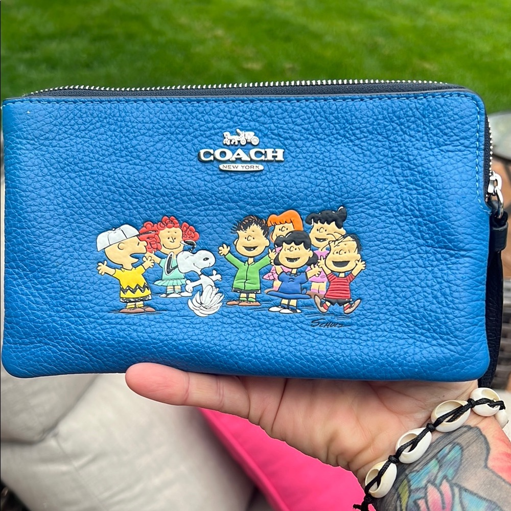 Coach Vibrant Blue Peanuts Clutch